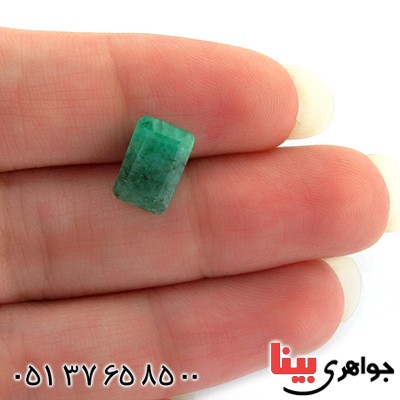 نگین انگشتر زمرد مستطیلی خوش تراش _کد:11060