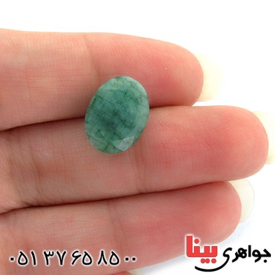 نگین انگشتر زمرد خوشرنگ بیضی _کد:11062