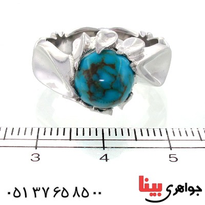 انگشتر فیروزه نیشابوری شجری مردانه دور اشکی _کد:1568