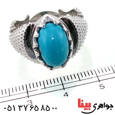 انگشتر فیروزه نیشابوری عجمی مردانه درشت فاخر _کد:1570