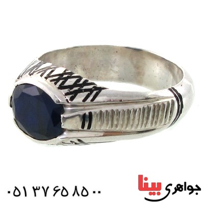 انگشتر یاقوت کبود مدل کلاسیک _کد:11082