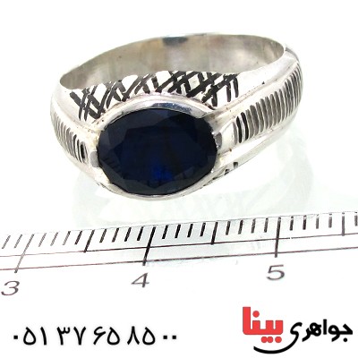 انگشتر یاقوت کبود مدل کلاسیک _کد:11082