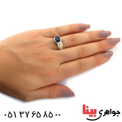 انگشتر یاقوت کبود مدل کلاسیک _کد:11082
