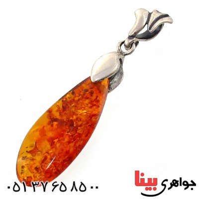 گردنبند کهربا درجه یک اشکی _کد:11090
