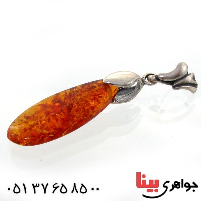 گردنبند کهربا درجه یک اشکی _کد:11090