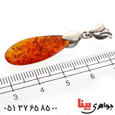 گردنبند کهربا درجه یک اشکی _کد:11090