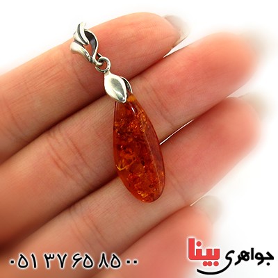 گردنبند کهربا درجه یک اشکی _کد:11090