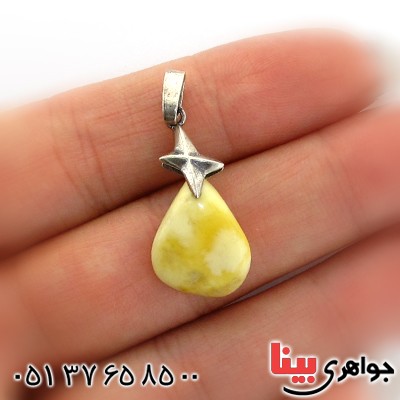 گردنبند کهربا زرد خوشرنگ _کد:11091
