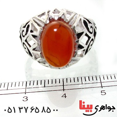 انگشتر عقیق یمنی مردانه مدل اسلیمی _کد:11100