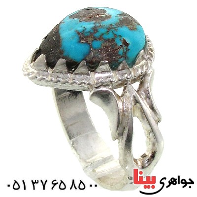 انگشتر فیروزه نیشابوری شجری اشکی سنتی _کد:11113