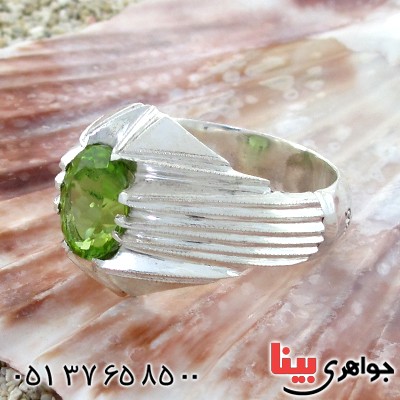 انگشتر زبرجد صاف مردانه خطی _کد:11118