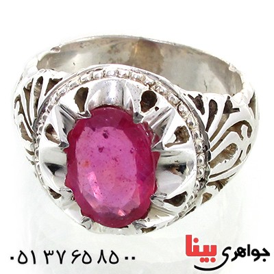 انگشتر یاقوت سرخ آفریقایی خون کبوتری مردانه با شکوه _کد:1588
