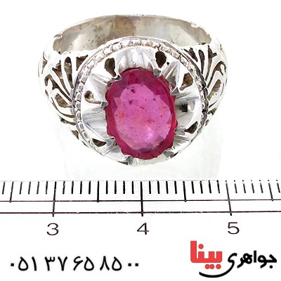 انگشتر یاقوت سرخ آفریقایی خون کبوتری مردانه با شکوه _کد:1588