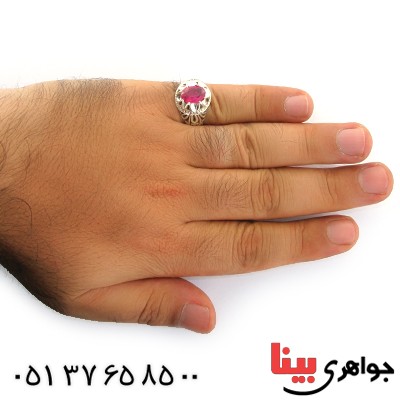 انگشتر یاقوت سرخ آفریقایی خون کبوتری مردانه با شکوه _کد:1588