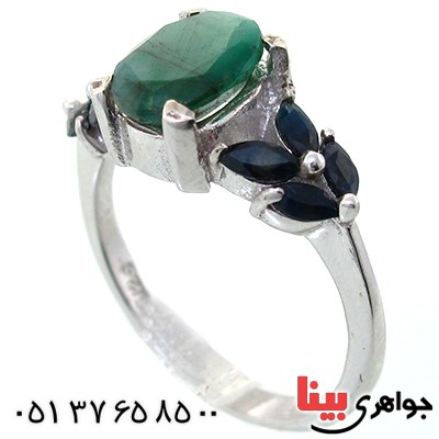 انگشتر چند جواهر زمرد و یاقوت زنانه رادیوم لوکس _کد:11129