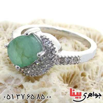 انگشتر زمرد زنانه خوشرنگ رادیوم لوکس _کد:11134