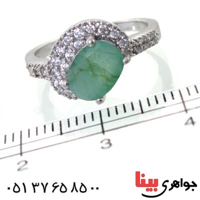 انگشتر زمرد زنانه خوشرنگ رادیوم لوکس _کد:11134