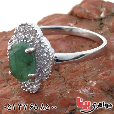 انگشتر زمرد زنانه شیک رادیوم لوکس مدل آیدا _کد:11139