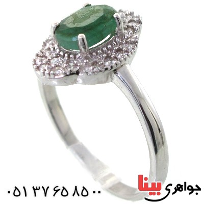 انگشتر زمرد زنانه شیک رادیوم لوکس مدل آیدا _کد:11139