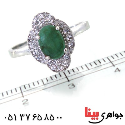 انگشتر زمرد زنانه شیک رادیوم لوکس مدل آیدا _کد:11139