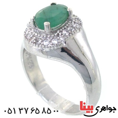 انگشتر زمرد زنانه رادیوم لوکس مدل مهرسا _کد:11141