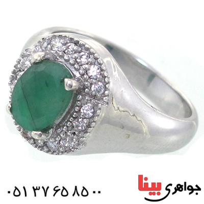 انگشتر زمرد زنانه رادیوم لوکس مدل مهرسا _کد:11141
