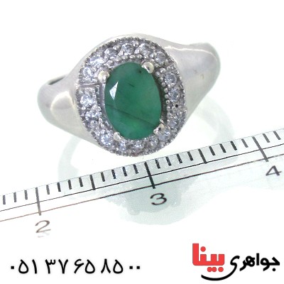 انگشتر زمرد زنانه رادیوم لوکس مدل مهرسا _کد:11141