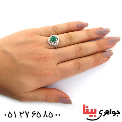 انگشتر زمرد زنانه رادیوم لوکس مدل آناهیتا _کد:11143