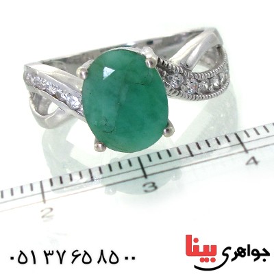 انگشتر زمرد زنانه رادیوم لوکس مدل توران _کد:11146