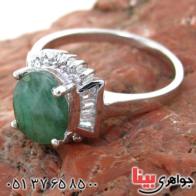 انگشتر زمرد زنانه رادیوم لوکس مدل پرنیان _کد:11150
