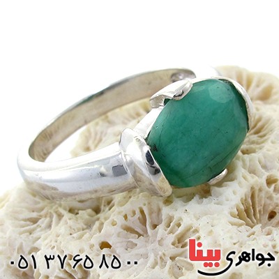 انگشتر زمرد زنانه رادیوم لوکس مدل سوسنی _کد:11151