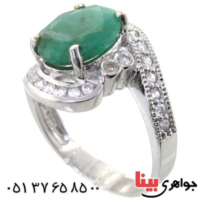 انگشتر زمرد زنانه رادیوم لوکس مدل پانته آ _کد:11157