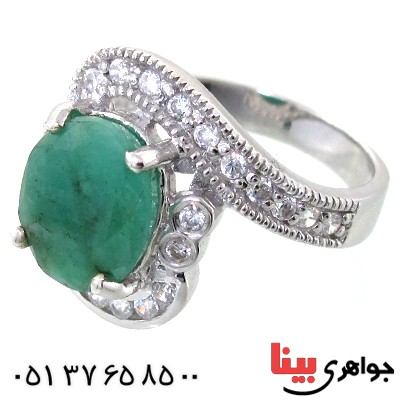 انگشتر زمرد زنانه رادیوم لوکس مدل پانته آ _کد:11157
