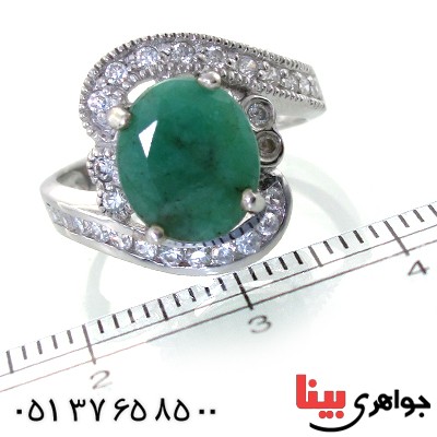 انگشتر زمرد زنانه رادیوم لوکس مدل پانته آ _کد:11157