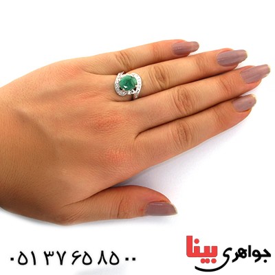 انگشتر زمرد زنانه رادیوم لوکس مدل پانته آ _کد:11157