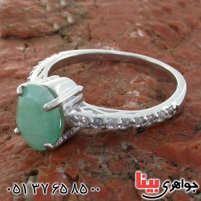 انگشتر زمرد زنانه رادیوم لوکس مدل پردیس _کد:11159