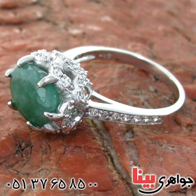 انگشتر زمرد زنانه رادیوم لوکس مدل سیما _کد:11161