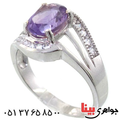 انگشتر آمتیست  زنانه خوشرنگ رادیوم لوکس مدل شیدا _کد:11166