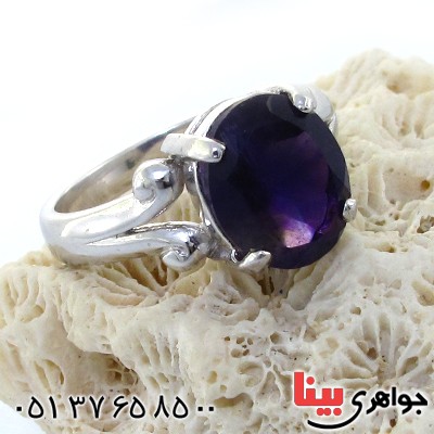 انگشتر آمتیست زنانه رادیوم لوکس مدل پیوندی _کد:11169
