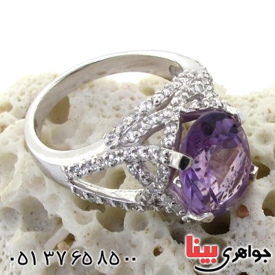انگشتر آمتیست زنانه خوشرنگ رادیوم لوکس مدل آذر _کد:11170