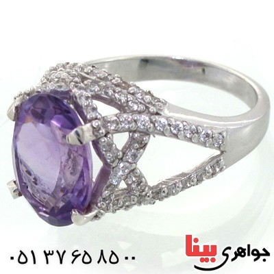 انگشتر آمتیست زنانه خوشرنگ رادیوم لوکس مدل آذر _کد:11170