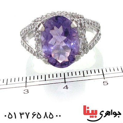 انگشتر آمتیست زنانه خوشرنگ رادیوم لوکس مدل آذر _کد:11170