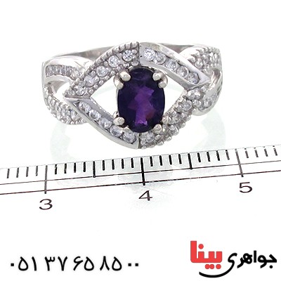 انگشتر آمتیست زنانه نگین دار رادیوم لوکس مدل چشم _کد:11173