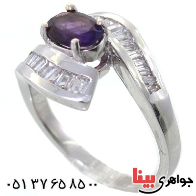 انگشتر آمتیست زنانه خوشرنگ رادیوم لوکس مدل روژان _کد:11176