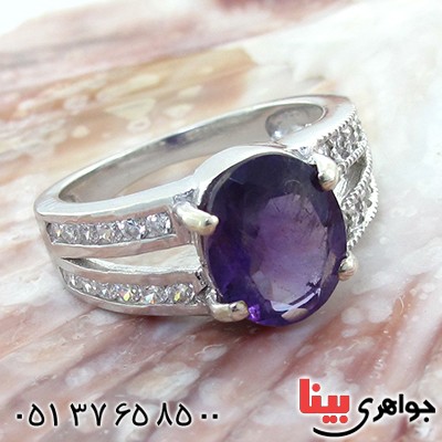 انگشتر آمتیست زنانه خوشرنگ رادیوم لوکس مدل آوا _کد:11177