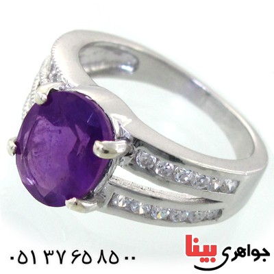 انگشتر آمتیست زنانه خوشرنگ رادیوم لوکس مدل آوا _کد:11177