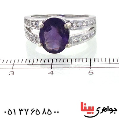 انگشتر آمتیست زنانه خوشرنگ رادیوم لوکس مدل آوا _کد:11177
