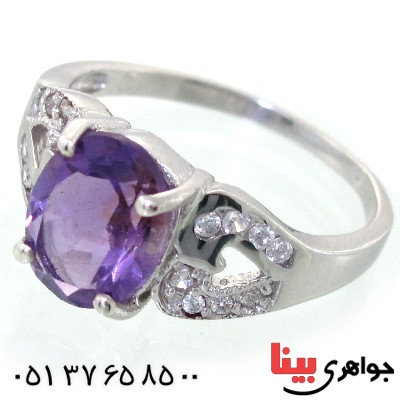 انگشتر آمتیست زنانه خوشرنگ رادیوم لوکس مدل میترا _کد:11179