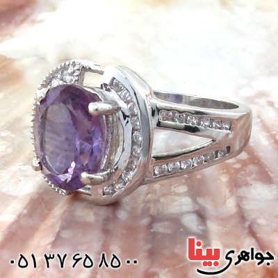انگشتر آمتیست زنانه خوشرنگ رادیوم لوکس مدل نیوشا _کد:11182