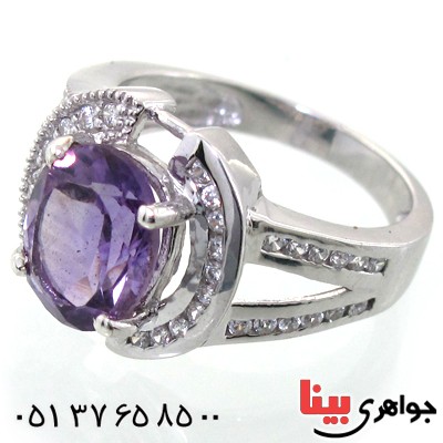 انگشتر آمتیست زنانه خوشرنگ رادیوم لوکس مدل نیوشا _کد:11182